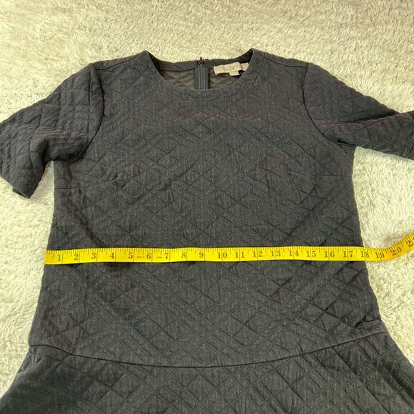 Ann Taylor LOFT quilted drop waist black sweatshirt dress, size med - Picture 6 of 9